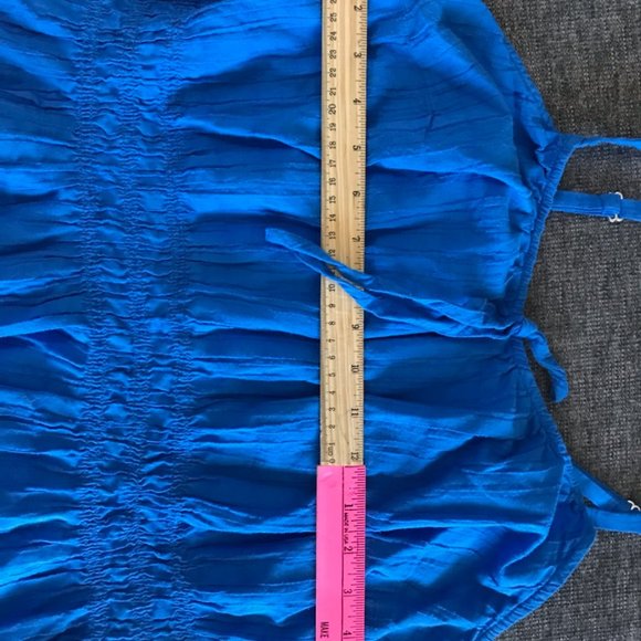 LANE BRYANT UEC Plus Size 14 Shirred Waist Cami Tank Top Summer French Blue - Picture 14 of 14